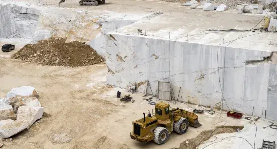 Receipt of raw marble blocks from mines